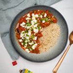 Zaalouk met parelcouscous en feta