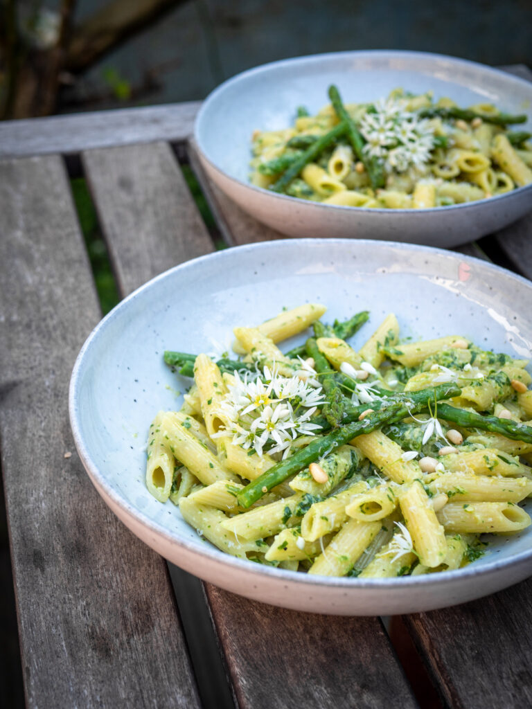 Penne met daslookpesto